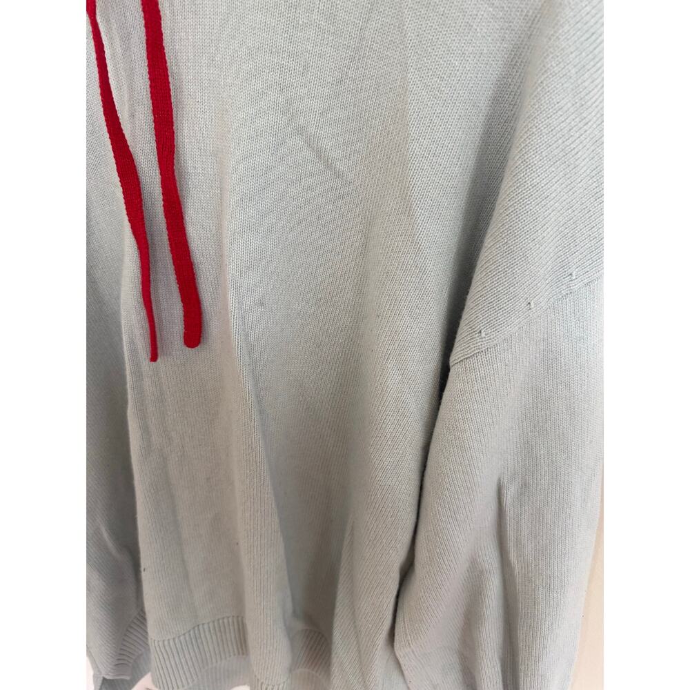 Boden | Cashmere/Wool Blend Light Blue Rainbow Back Stripe Knit Hooded Pullover - Picture 6 of 15